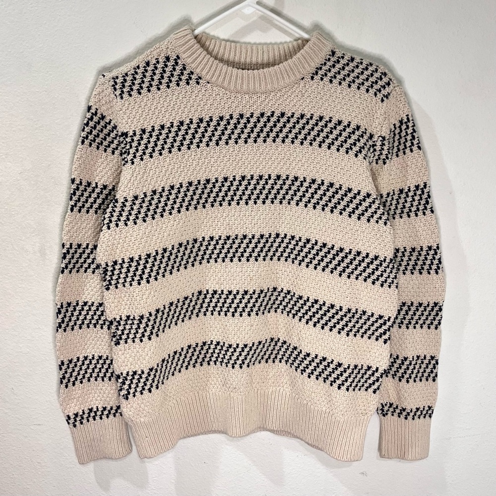 LL Bean Signature Fisherman's Cable Knit Sweater Heavy Cotton Women’s Medium